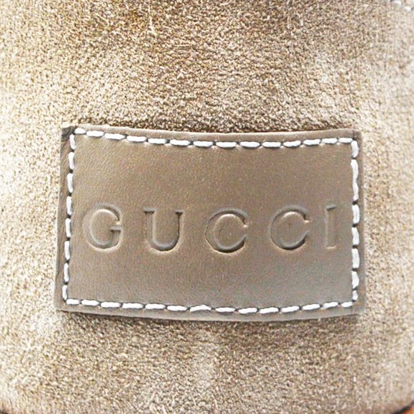 GUCCI “Double G” Embossed Mid-Calf Boots - Suede & Leather -In Original Box-RARE - Picture 4 of 16
